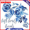 Blue Ink Flower Oil Paint By Numbers DIY Acrylic Painting on Canvas No Frame Kit