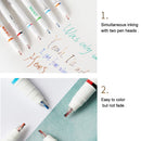 Tools Stationery Gel Pen Double Line Pen Color Marker Fluorescent Pen Set