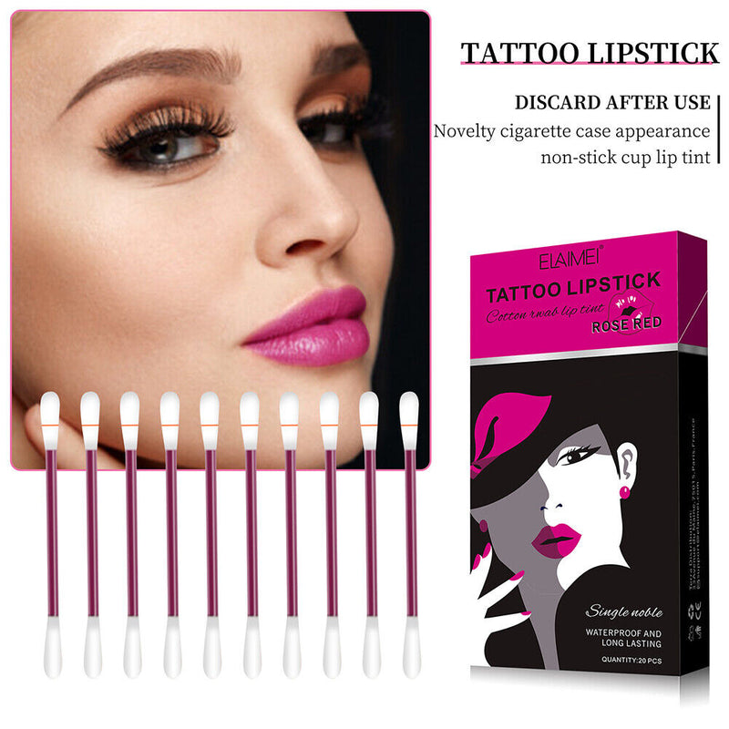 Cotton Swab Lipstick Long Lasting Makeup Cigarette Case Lip Glaze Non-Stick Cup