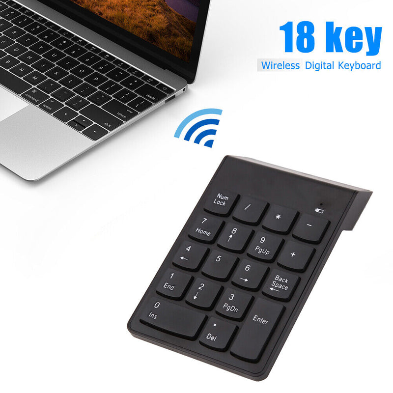 Wireless Numeric Keypad Numpad 18 Keys Digital Keyboard for Accounting Teller