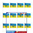 Ukraine Hand Held Flags - 12 Pack Mini Ukraine Country Stick Flag (20x28cm)