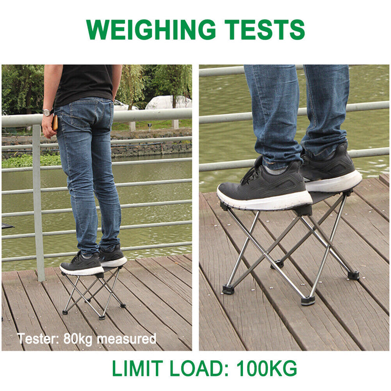 Aluminum Portable Stool Footstool for Camping Beach BBQ Folding Fishing Chairs