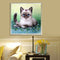 5D DIY Round Drill Diamond Painting Cat Cross Stitch Embroidery Mosaic Kit Newly