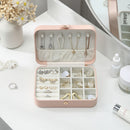 Velvet Jewelry Box Portable Necklace Earrings Organizer with Lock (Pink)