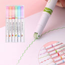 Flower-shaped Integrated Curve Highlighter Pen Multiple Shapes Markers Pen