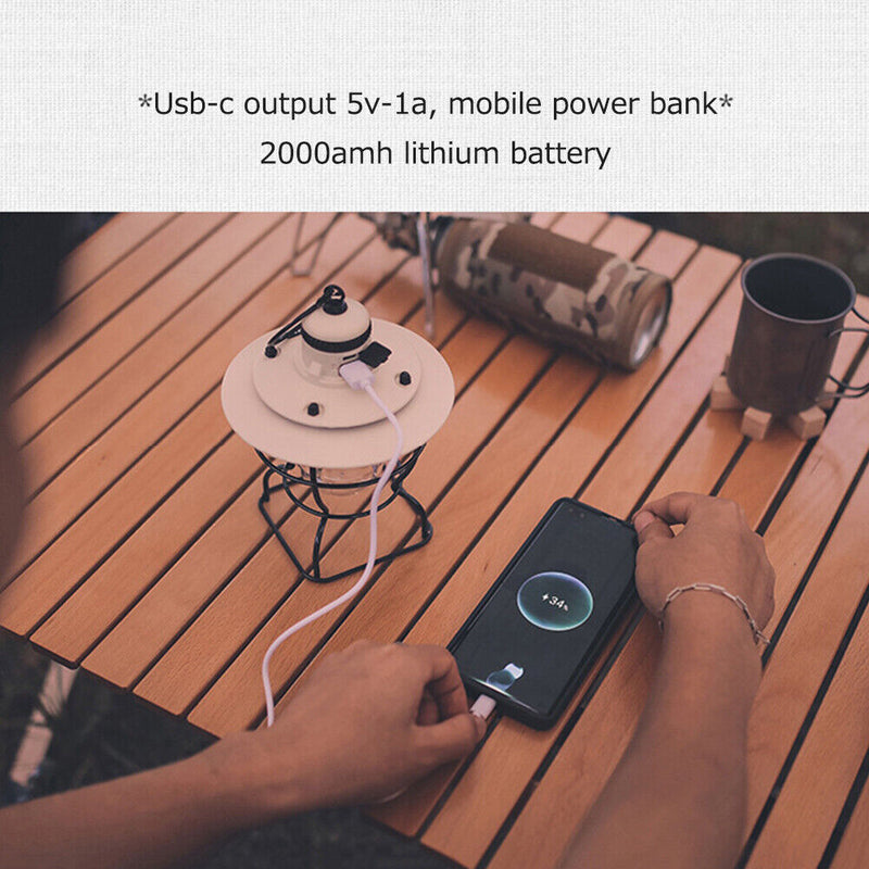 #A Retro Work Lamp Stepless Dimming Waterproof Led Light for Outdoor Camping Hik