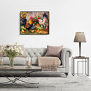DIY Painting By Numbers Canvas Chicken Handpainted Oil Coloring Drawing Home Kit