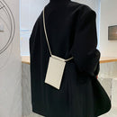 Fashion Women Leather Pure Color Messenger Bag Mobile Phone Bags (White)