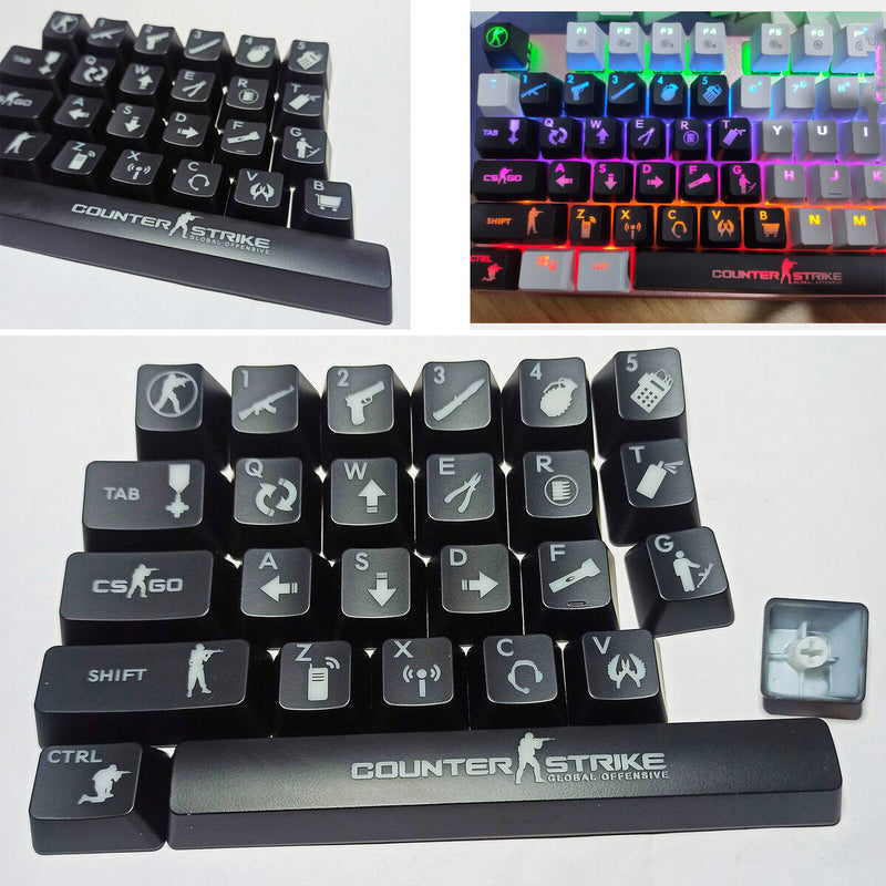 26 Buttons ABS Backlit Keycaps Gaming Key Caps Set for Mechanical Keyboard