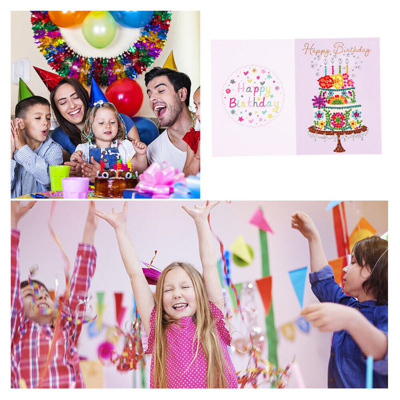 Special Shaped 5D Diamond Painting Happy Birthday Card DIY Postcard (KP016)