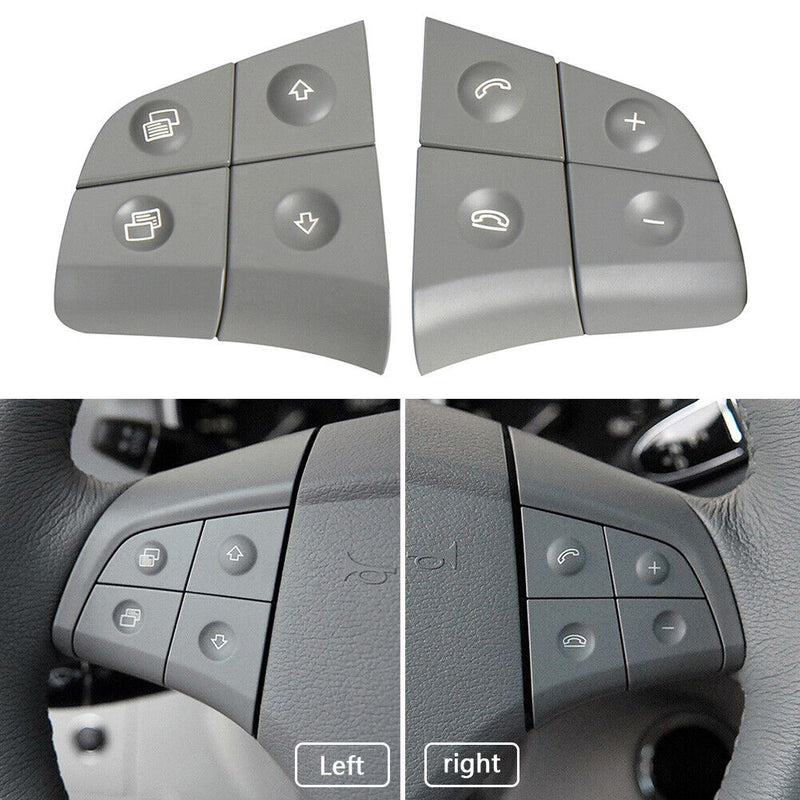 1 Pair 8 Keys Car Steering Wheel Switch Button for Benz B-Class (Grey)