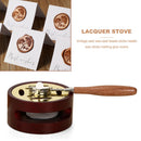 Wooden Deer Shape Wax Seal Stamp Sealing Wax Melting Pot Stove Warmer (B) Newly