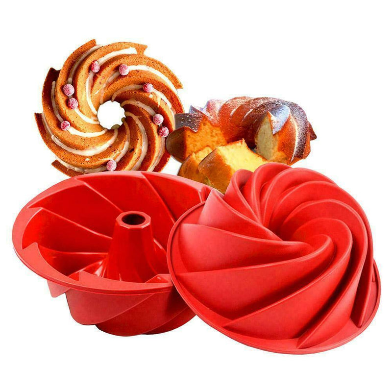 Silicone bunch pan Savarin cake pan tin mold non-stick baking baking molds U7L2