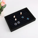 Velvet Earrings Ear Studs Display Stand Holder Organizer Rack (Black)