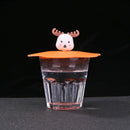 5pcs Silicone Cup Cover Heat-resistant Leak Proof Cartoon Lid (Elk)