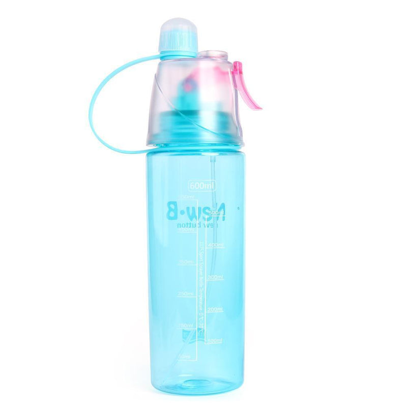 Portable Leakproof Spray Water Bottle Plastic Outdoor Sports Kettle (600ml)