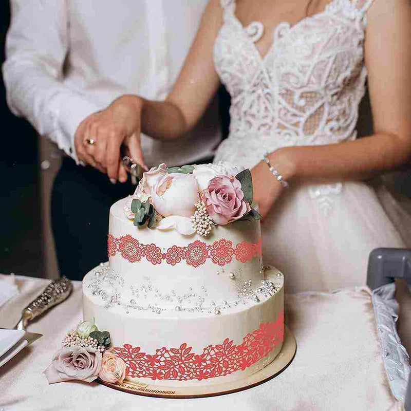 Large Flower Lace Silicone Fondant Cake Decorating Weddin Mat Mould Mold g L0O7