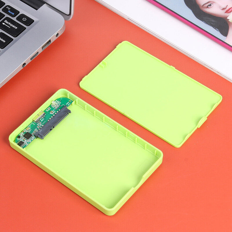2.5 inch USB 3.0 Hard Disk Enclosure 6Gbps HDD SSD External Case (Green)