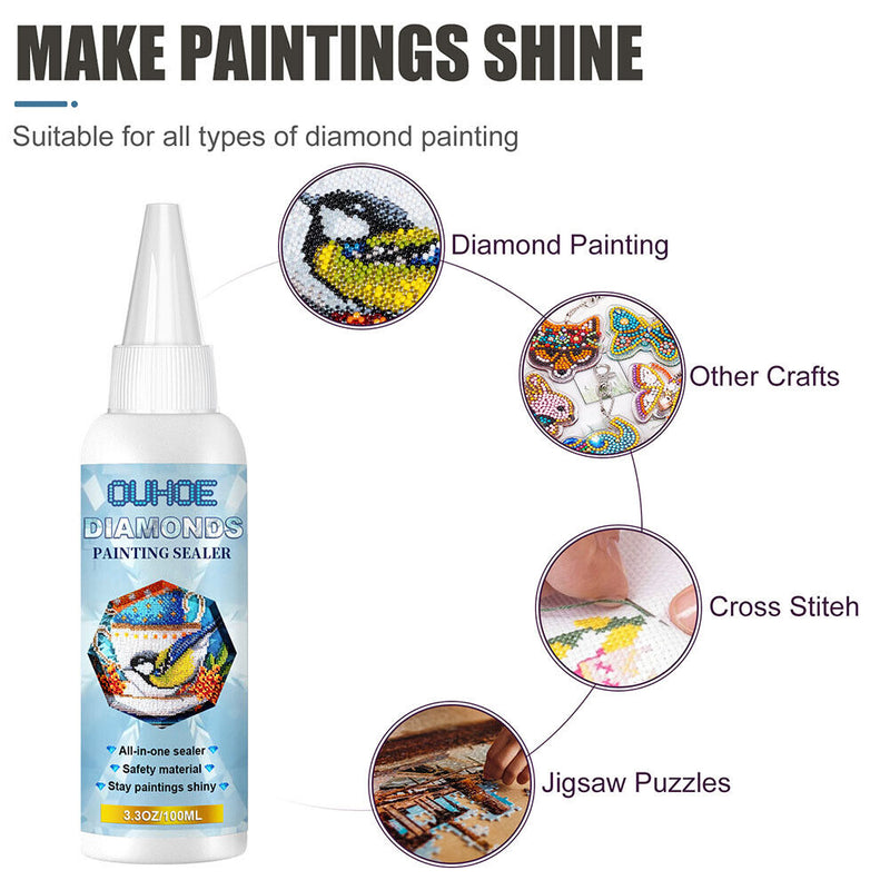 240ml DIY Diamond Painting Conserver Permanent Hold Shine Effect Sealer Glue