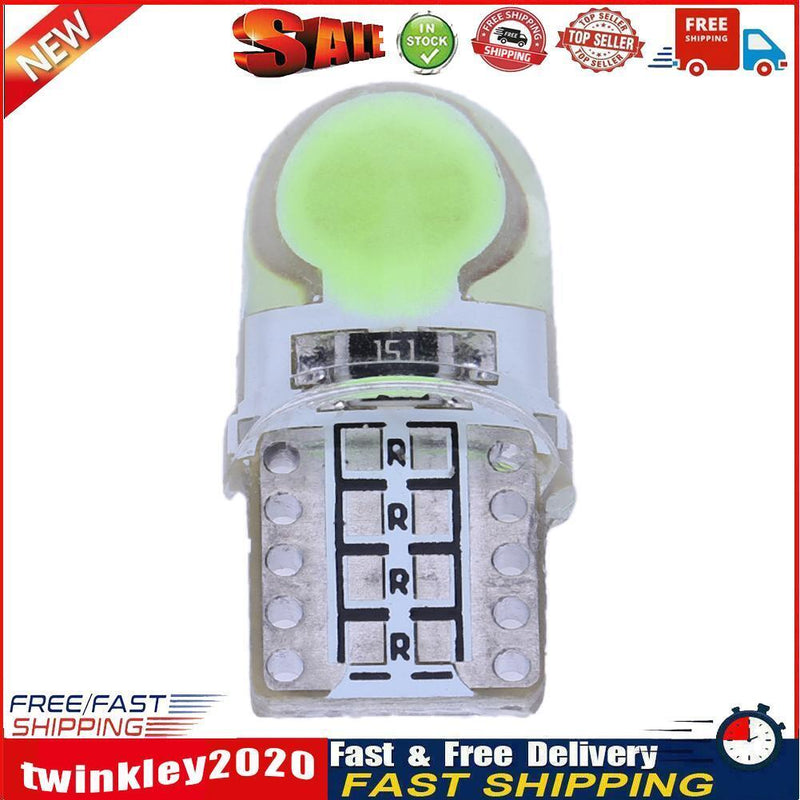 10pcs 12V T10 W5W LED Lamp COB Silicone Shell Car Turn Side Lamps(Green) Newly