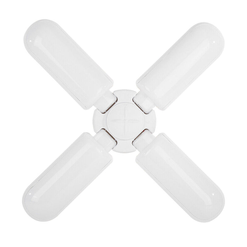 3 Leaf LED Fan Deformable Lamp Fan Folding Garage Ceiling Workshop Lamp (C)