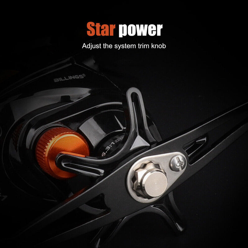 Low Profile Baitcasting Fishing Reel 18+1 BBs Metal Line Cup Wheel (Left) Newly