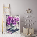 Full Drawing Diamond Drill Painting Round DIY Purple Rose 5D Home Decoration Kit