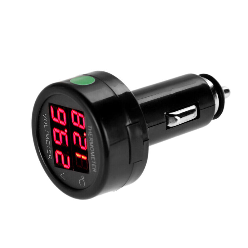 Digital Voltmeter Thermometer Monitor for Car SUV RV Truck Boat (Red+Red) Newly