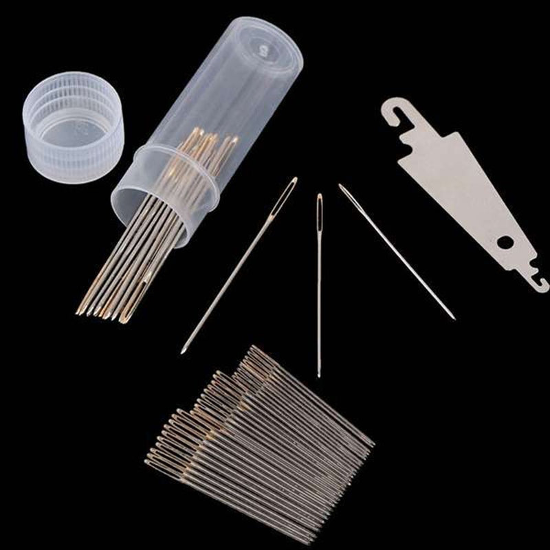 DIY Embroidery Cross Stitch Needle Threader Stainless Steel Sewing Needles