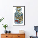 DIY Cotton Thread Castle in Bottle Printed Partial Cross Stitch Needlework Carft