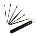 6pcs Ear Picker Stainless Steel Spiral Earpick Wax Remover Ear Cleaner (E) Newly