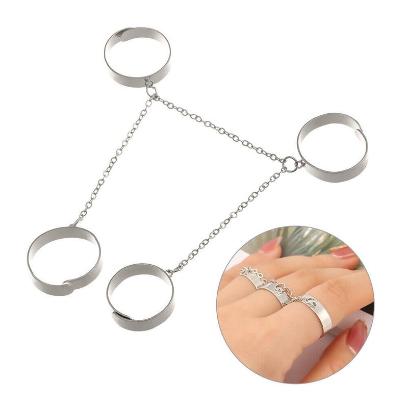 Women Open Adjustable Multi-Layer Hip Pop Jewelry Finger Rings Punk