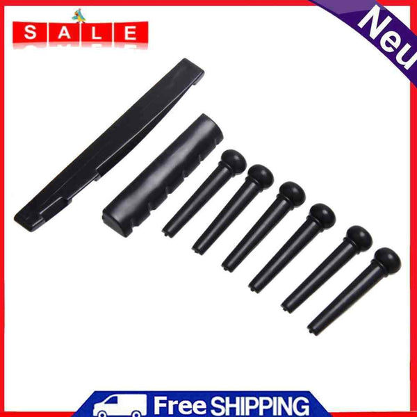 1 Set 6 String Guitar Bone Guitar Bridge Pins Saddle Nut Ivory Acoustic