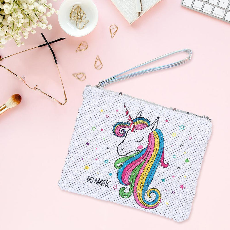 Fashion Sequin Pencil Case Kids Girls Cartoon Clutch Coin Purse Mini Wallet B