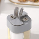 4 Grids Pepper Seasoning Bottle Condiment Cruet Storage Container (Grey) Newly