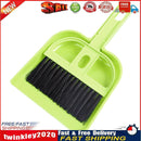 Mini Desktop Plastic Sweep Cleaning Brush Small Broom Dustpan Set (Green) Newly