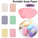 300Pcs Outdoor Mini Paper Soap Washing Hand Bath Clean Scented Slice Sheets Soap