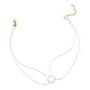 Jewelry Velvet Chain Minimalist Jewellery Round Ring Choker Leather Necklace