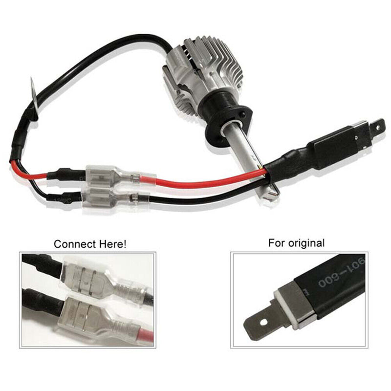 2pcs H1 LED Conversion Wiring Cable Adapter Holder for LED Headlight Bulbs Newly