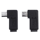 2pcs 90 Degree Micro USB Female to Micro USB Male Adapter Connector