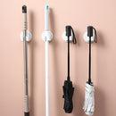 Punch Free Mop Holder Hook Wall Mounted Self Adhesive Broom Brush Storage Hanger
