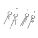 Hip-hop Style Cross Chain European and American Men's Earrings Tassel Earrings
