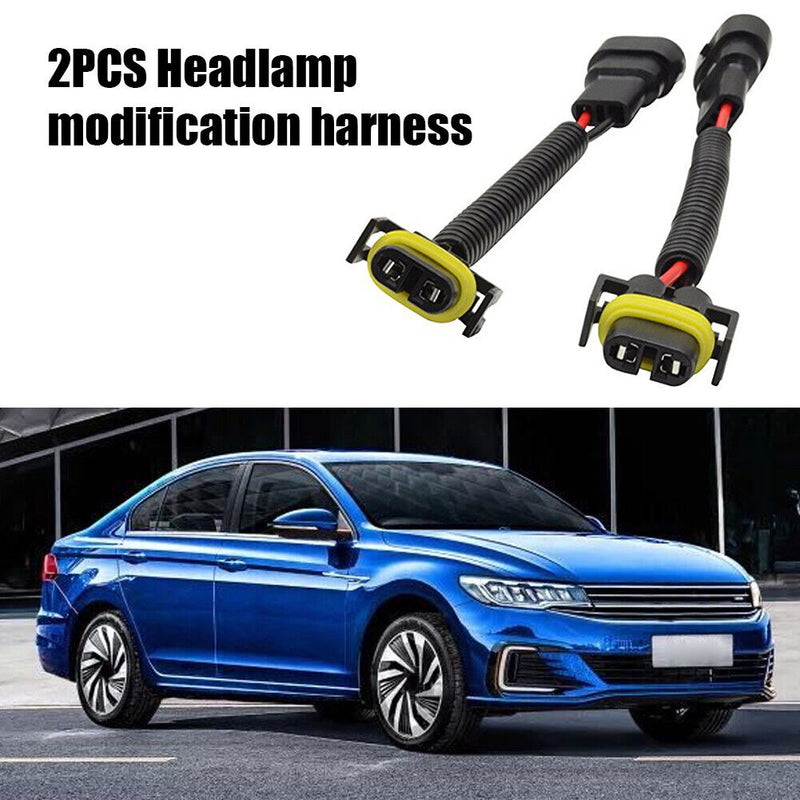 1 Pair H11 Female to 9005 9006 Male Adapter Cable Wiring Harness 8 inch Newly
