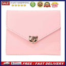 Pure Color Trifold PU Leather Coin Purse Women Simple Card Holder Short Wallet