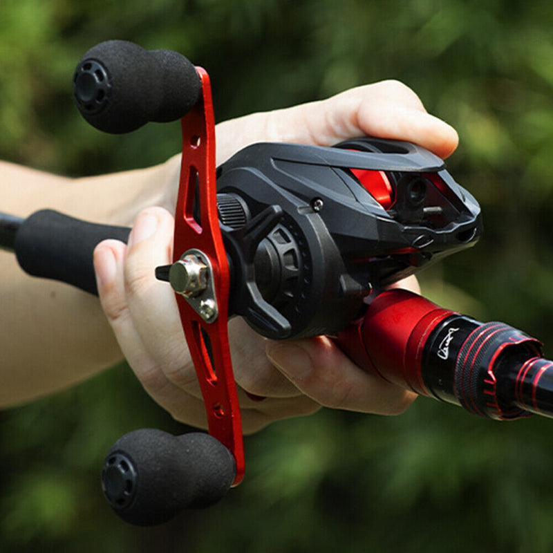 Metal Spool Baitcasting Reel 8kg Max Drag 6.3/1 Saltwater Wheel (Red Left) Newly