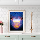 5D DIY Heart Shaped Waves Drawing Full Round Drill Diamond Painting Artwork Kit