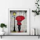 Umbrella Girl Oil Paint By Number Set DIY Coloring Drawing Hand Painted Wall Art