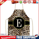 Leopard E Printed Linen Apron Waterproof Pinafore for Home Bibs (82x68cm)