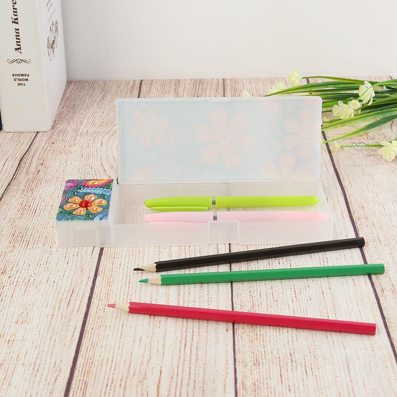 DIY Flower Special Shaped Diamond Painting 2 Grids Pencil Case Storage Box