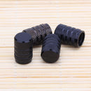 4pcs Aluminum Alloy Car Tire Wheel Tyre Caps Valve Stem Dust Covers (Black)
